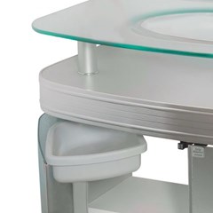 Gabinete Para Banheiro Cris-Master 961 62,5x46x69cm Mdf 15mm Tampo de Vidro Com Cuba Moldada 12mm Prateleiras Internas Com Válvula Crismetal