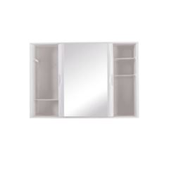 Armário Para Banheiro Sobrepor Versátil Com Espelho de Correr 40,8x28,4cm Em Pvc Branco Br1 A21 Astra
