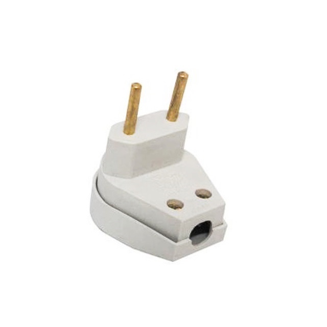 Plug Macho 2p-10a Triangular Branco 39192 Mec-Tronic | Armazém Coral