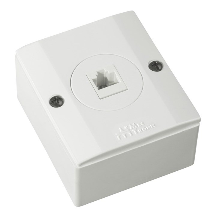 TOMADA REDE RJ45 CAT. 5E SOBREPOR BRANCA 40804 MEC-TRONIC | Armazém Coral