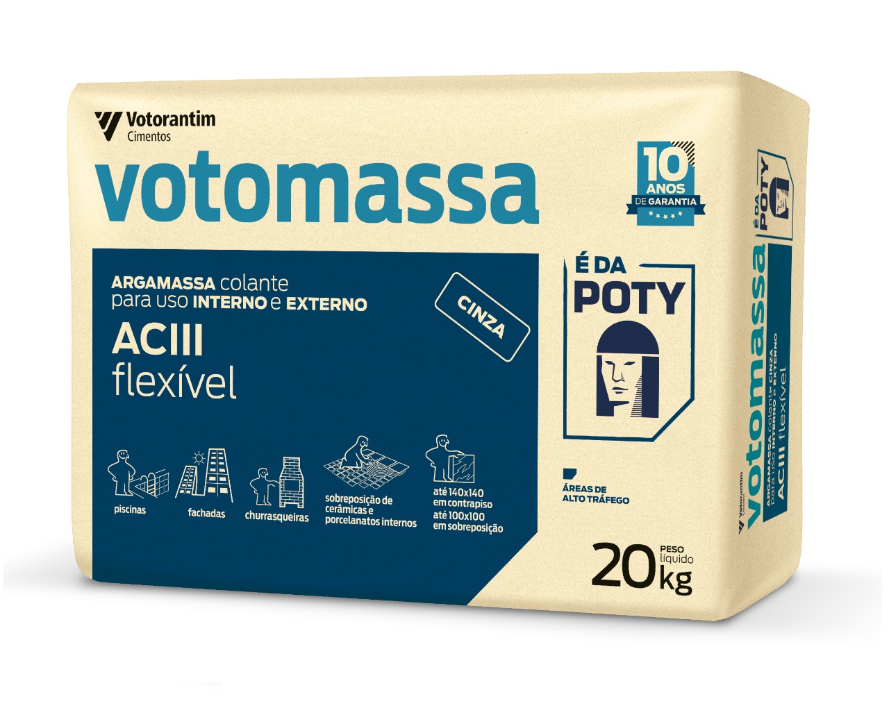 Argamassa AC-III Flexível Votomassa 20kg Votorantim