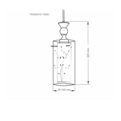 Luminária Pendente Td 292/2 P/2 X E27 Máx.60w Cada Taschibra