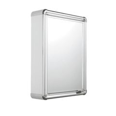 Armário Para Banheiro Sobrepor Com Espelho 35x45cm Em Alumínio E Pvc Prata Brilhante Lbp12/S Astra