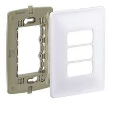 Placa 4x2 Com Suporte 3 Postos Branca 680183 Zeffia Pial