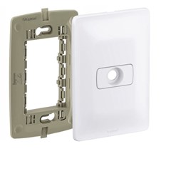 Placa 4x2 Com Suporte 1 Posto Com Saída de Fio Branca 680137 Zeffia Pial