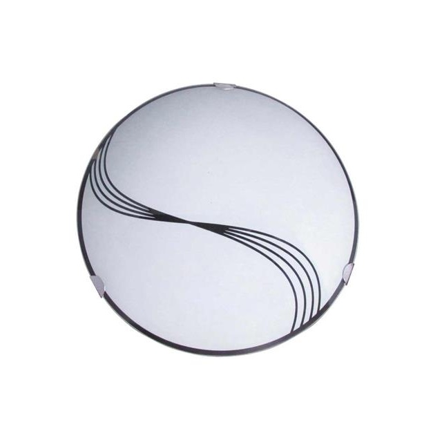 Plafon de Vidro Curvo Sobrepor Redondo Linhas 1 Bocal E-27 1303 Mini Attena