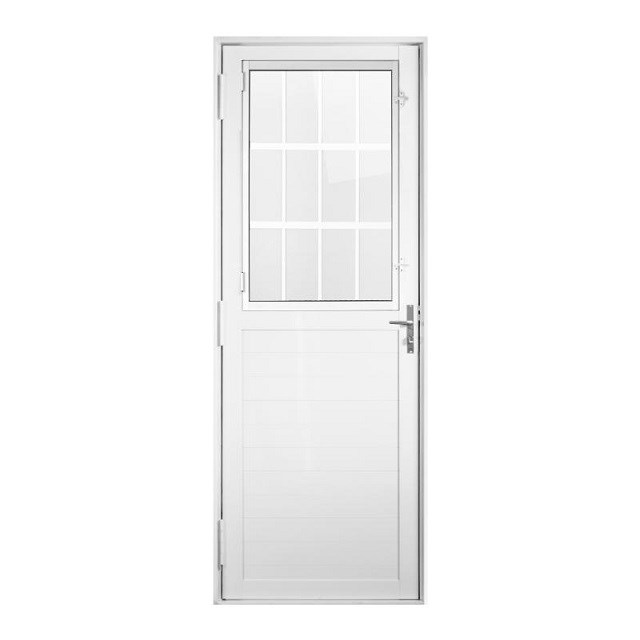 Porta Invicta PORTA ALUMÍNIO BRANCA INVICTA GIRO POSTIGO VIDRO LISO D L80XA210 911559 ...