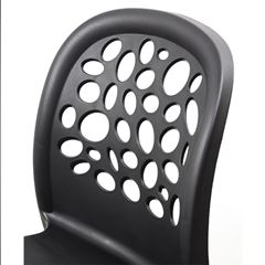 Cadeira Em Polipropileno Deluxe Preta Pés Em Alumínio Forte Plástico