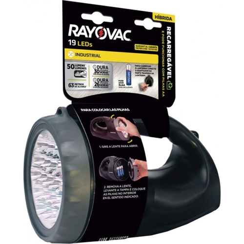 Lanterna Recarregável Híbrida 50 Lúmens 19 Leds R19led 220v Rayovac