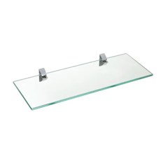 Prateleira Vidro Reta 20x60cm Espessura 8mm Com Suporte Em Abs 8617.006 Prat-K