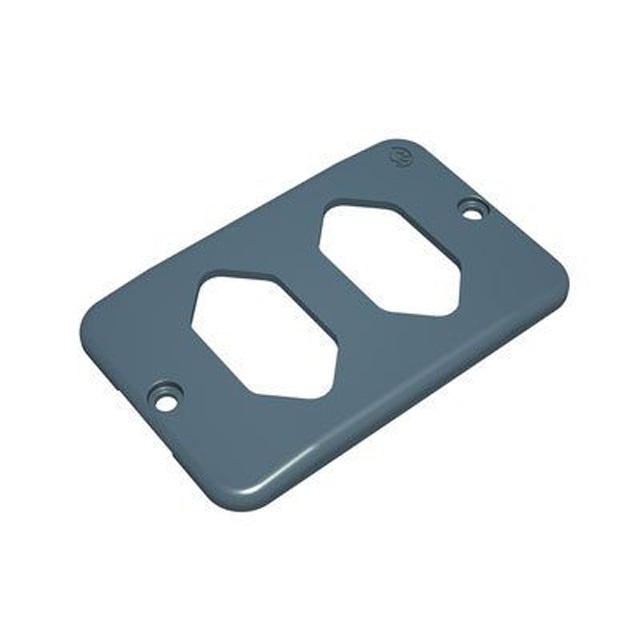 Tampa Para 2 Módulos Tomada Hexagonal Separadas Condulete Top Pvc Cinza Tigre