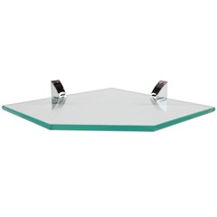 Prateleira Vidro Canto Recorte 30x30cm Espessura 8mm Com Suporte Em Abs 8619.003 Prat-K