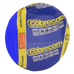 Cabo 4,0mm² 750v Flexicom Peça Com 50 Metros Azul Cobrecom