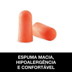 Protetor Auditivo Descartável Com 3 Pares Laranja 3m