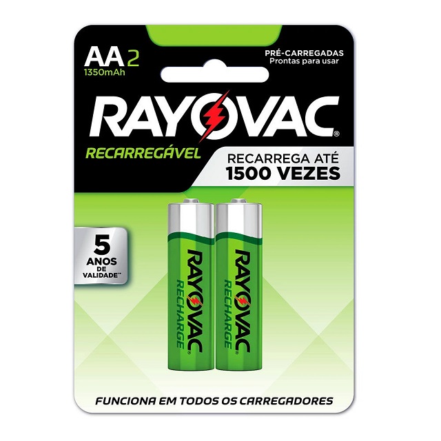 Pilha Recarregável Pequena Aa 1,2 V Com 2 Unidades 55802 Rayovac