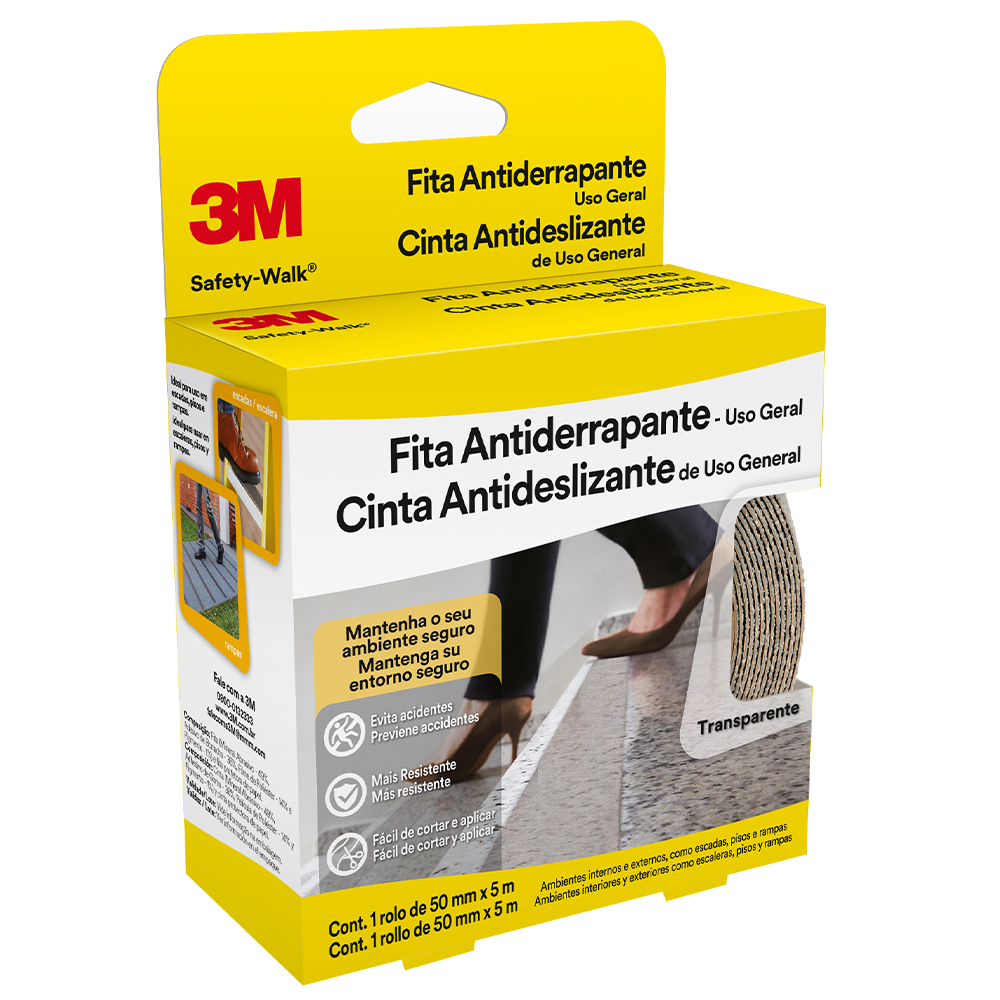 Fita Antiderrapante Uso Geral 50mmx5m Transparente (Rolo) 3m Safety-Walk