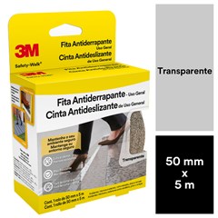 Fita Antiderrapante Uso Geral 50mmx5m Transparente (Rolo) 3m Safety-Walk