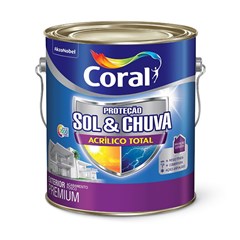 Tinta Acrilico Total Fosco Protreção Sol E Chuva 5281034 Branco Neve 3,6l - Coral
