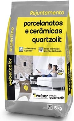 Rejunte Para Porcelanatos Cerâmicas Mármores E Granitos Superfino Marrom Tabaco 5kg Quartzolit