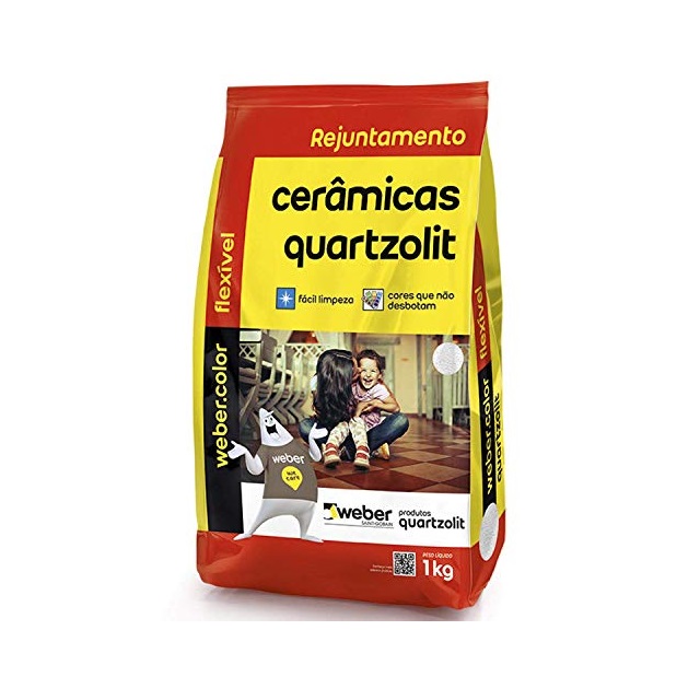 Rejunte Para Cerâmicas Flexível Marrom Tabaco 1kg Quartzolit
