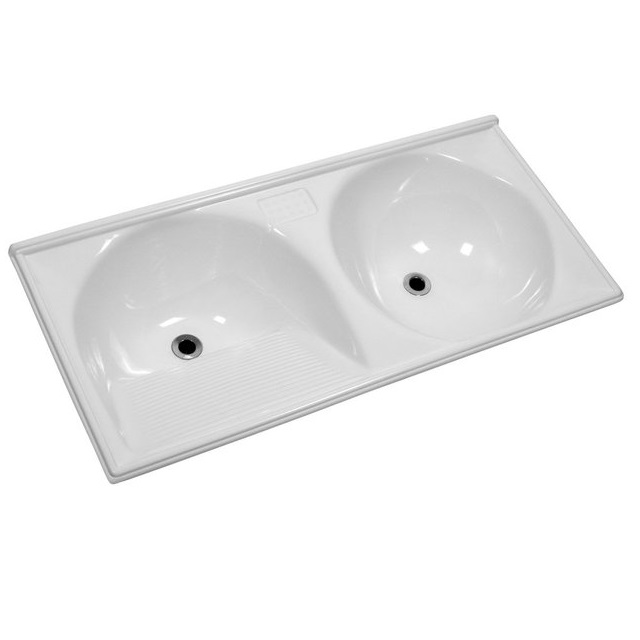 Tanque Granito Sintético Duplo 120x60cm Branco T120br Decoralita