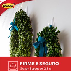 Gancho Adesivo Command Design Branco Grande Até 2,3kg Com 1 Unid. Hb004131650 3m