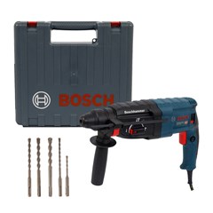 Martelete Perfurador Rompedor Sds Plus 820w 220v Gbh2-24d 2,7j Com Empunhadeira Auxiliar Limitador de Profundidade Cinco Brocas E Maleta 06112a0302 Bosch