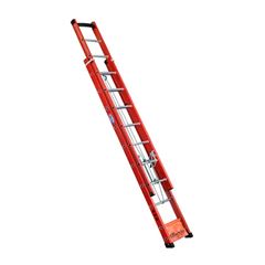 Escada Extensível Em Fibra de Vidro E Alumínio 3,60m A 6,00m 12 A 19 Degraus 120kg Laranja Eafv-19 Wbertolo