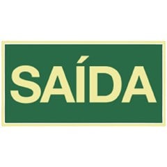 Placa Sinalizadora Fotoluminescente Em Pvc 15x30cm 