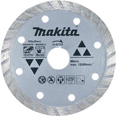 Disco de Corte Diamantado Turbo Diâmetro 105mm Furo 20mm Para Mármore E Granito D-42553 Makita