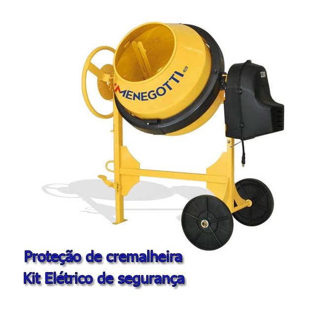 Betoneira 400l Prime 2cv 220v Com Proteção de Cremalheira E Kit Elétrico de Segurança 40011195 Menegotti