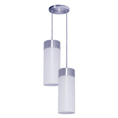 Luminária Pendente Copo Duplo 2 Bocais E-27 Pvc Branco Utc10-34 Utron