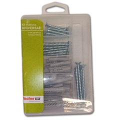 Bucha Ux C/Parafuso Cabeça Chata 25pc 10 Ux6, 10 Ux8, 5 Ux10 Kit 602207 Fischer