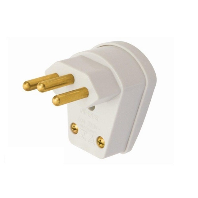 Plug Macho 3p 20a 250v Saída Lat.90° C/Prensa Cabo Cinza 1482 Fame