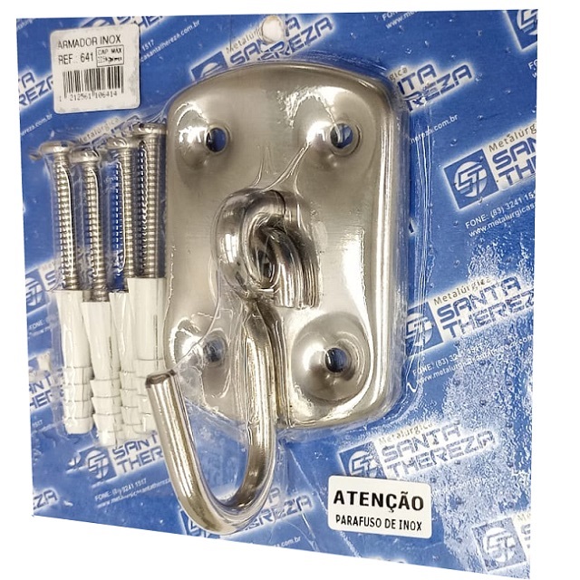 Armador de Rede Inox Espelho 4 Paraf.(1 Peça) 641 Santa Thereza