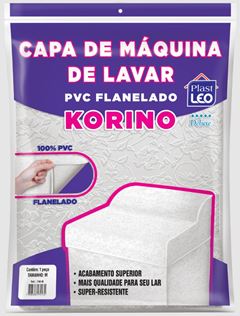 Capa Para Máquina de Lavar Em Pvc Flanelada Korino Lisa-Estampada Tam.G 69x66x91cm Ref.741/G Plast Leo
