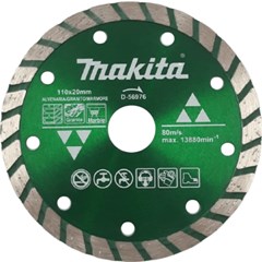 Disco de Corte Diamantado Turbo Diâmetro 110mm Furo 20mm Para Mármore, Granito, Marmoglass E Alvenaria D-56976 Makita