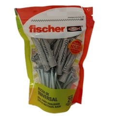 Bucha Ux10a Com Parafuso Cabeça Chata 20 Peças 600207 Fischer