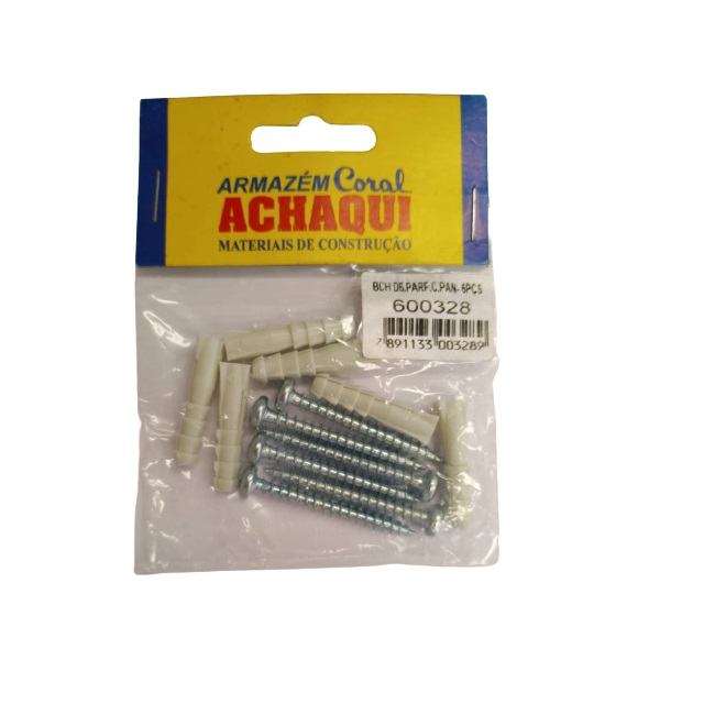 Bucha D 6 Com Parafuso Cabeça Panela Com 6 Peças 600328 Achaqui