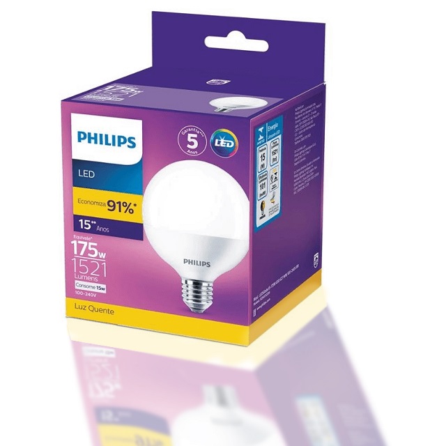 Lâmpada Led Bulb Globo E27 15w 1521lm 2700k Am Philips