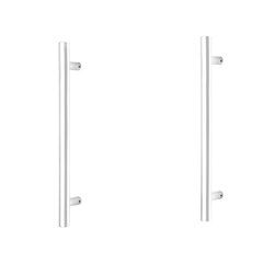 Puxador Para Porta Inox Escovado Tubular 800mm (Par) 97520 Silvana