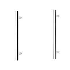 Puxador Para Porta Inox Polido Tubular 400mm (Par) 97292 Silvana
