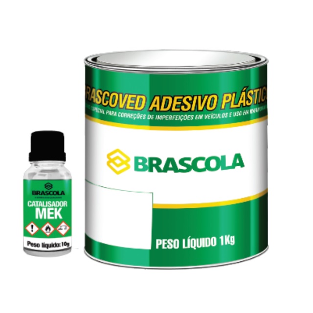 Adesivo Plastico Brascoved Cinza 1kg Com Catalizador Brascola