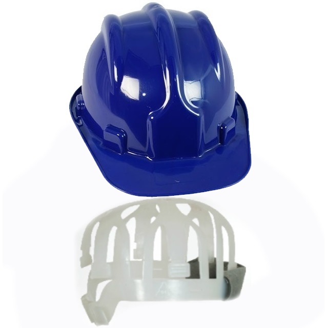 Capacete Plástico Construção Com Carneira Classe B Azul Escuro Plastcor