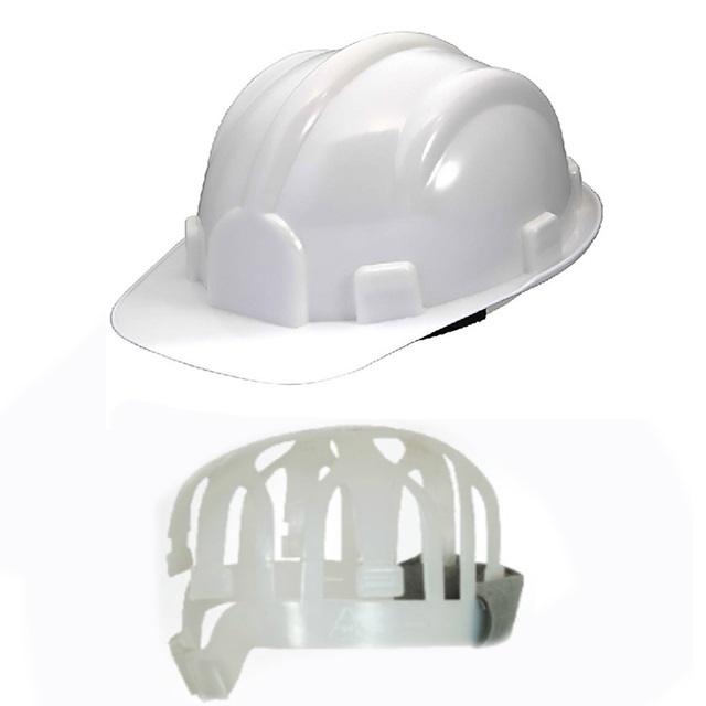 Capacete Plástico Construção Com Carneira Classe B Branco Plastcor