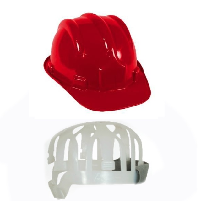 Capacete Plástico Construção Com Carneira Classe B Vermelho Plastcor