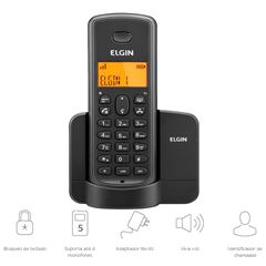TELEFONE SEM FIO 1.9GHZ(ID.CHAM)TSF-8001 PT ELGIN