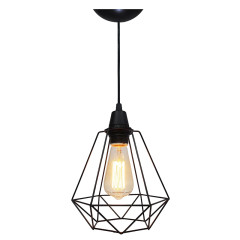 Luminária Pendente Class 1 Bocal E-27 Ferro Aramado Preto Utc14-10 Utron