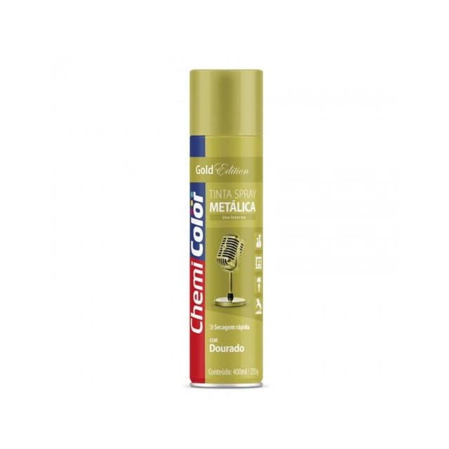 Tinta Spray Chemicolor Metálica Dourado 400ml- Baston