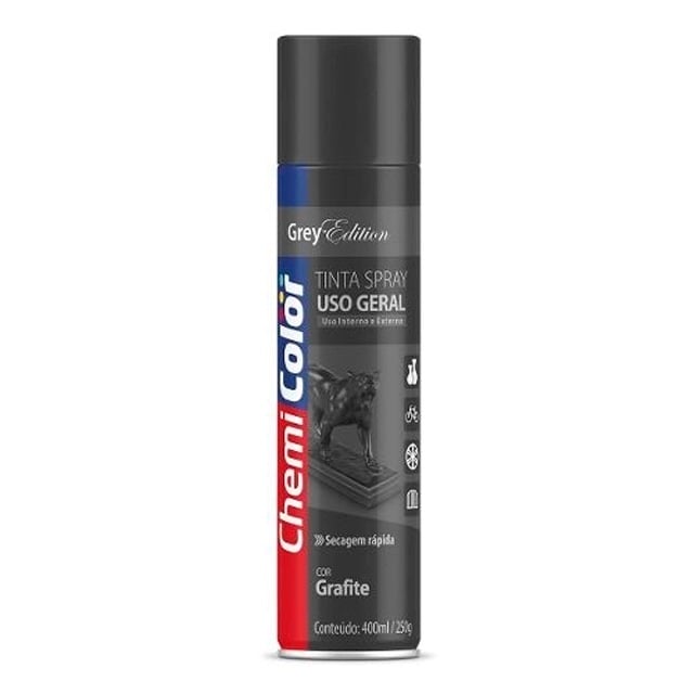 Tinta Spray Chemicolor Uso Geral Grafite 400ml- Baston